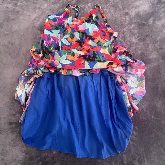 PatPat Girls' Floral Sundress Multicolor Knee Length Sleeveless XL V Neck Ruffle - Picture 3 of 6